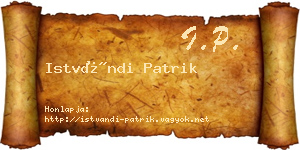 Istvándi Patrik névjegykártya